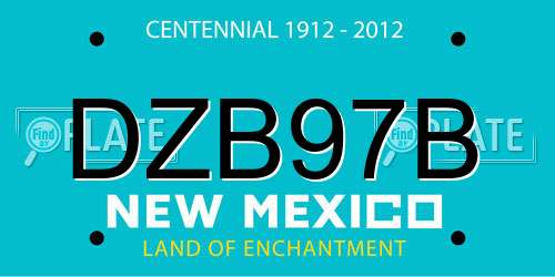 DZB97B New Mexico License Plate