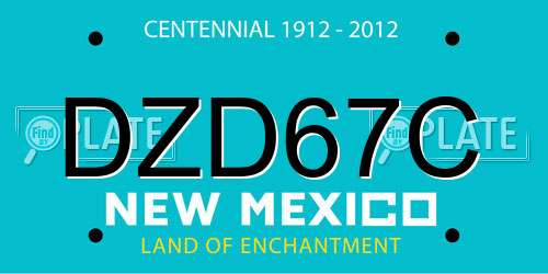 DZD67C New Mexico License Plate