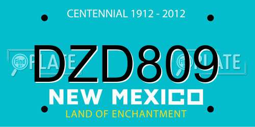 DZD809 New Mexico License Plate