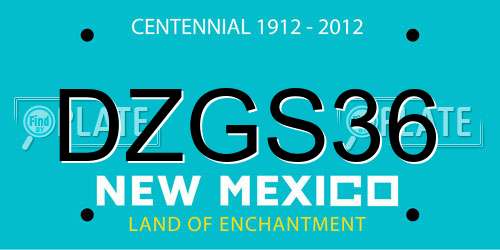 DZGS36 New Mexico License Plate