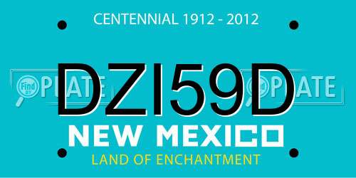 DZI59D New Mexico License Plate