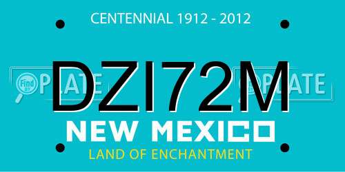 DZI72M New Mexico License Plate