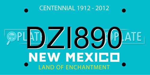 DZI890 New Mexico License Plate