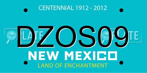 DZOS09 New Mexico License Plate