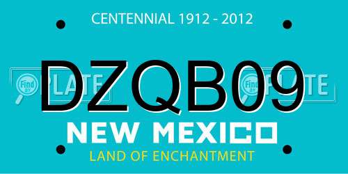 DZQB09 New Mexico License Plate