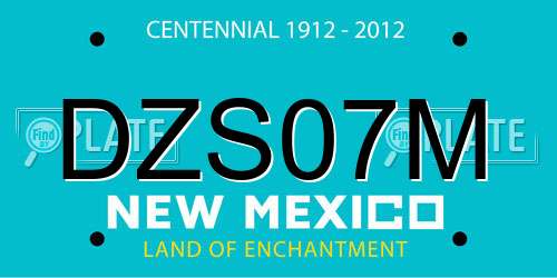 DZS07M New Mexico License Plate