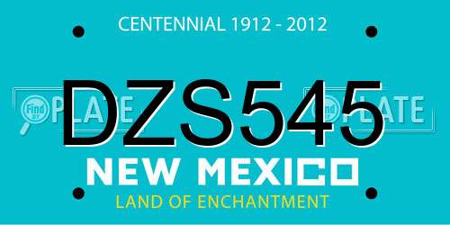 DZS545 New Mexico License Plate