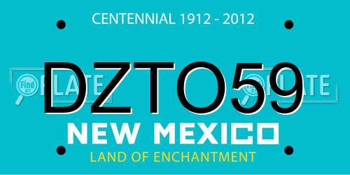 DZTO59 New Mexico License Plate