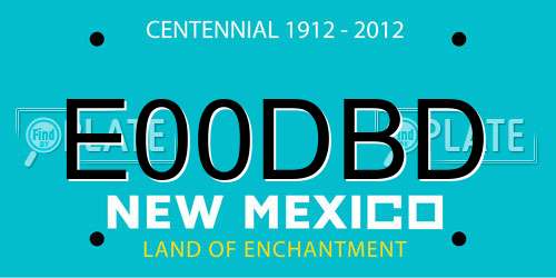 E00DBD New Mexico License Plate