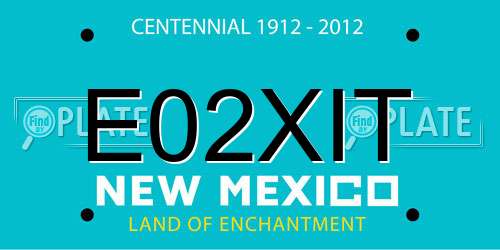E02XIT New Mexico License Plate