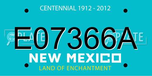 E07366A New Mexico License Plate