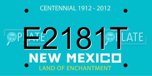 E2181T New Mexico License Plate