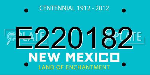 E220182 New Mexico License Plate