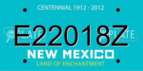E22018Z New Mexico License Plate