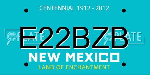 E22BZB New Mexico License Plate