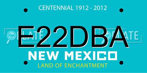 E22DBA New Mexico License Plate