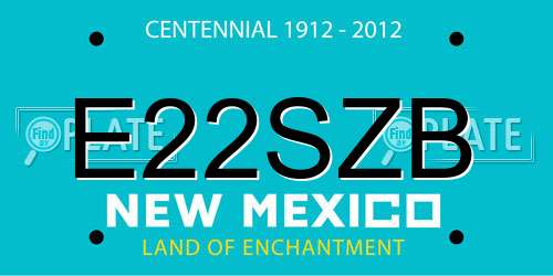 E22SZB New Mexico License Plate