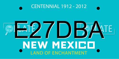 E27DBA New Mexico License Plate