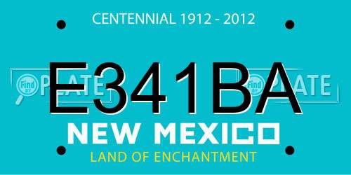 E341BA New Mexico License Plate