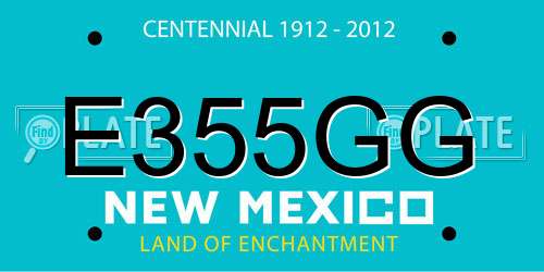 E355GG New Mexico License Plate