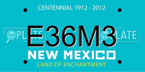 E36M3 New Mexico License Plate