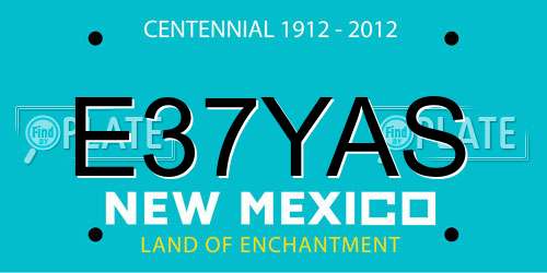 E37YAS New Mexico License Plate