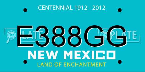 E388GG New Mexico License Plate
