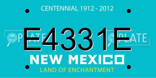 E4331E New Mexico License Plate