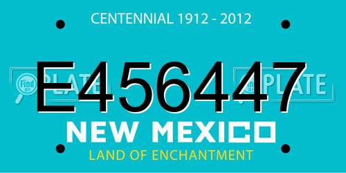 E456447 New Mexico License Plate