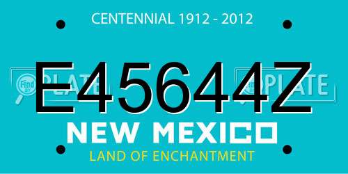 E45644Z New Mexico License Plate