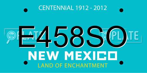 E458SO New Mexico License Plate
