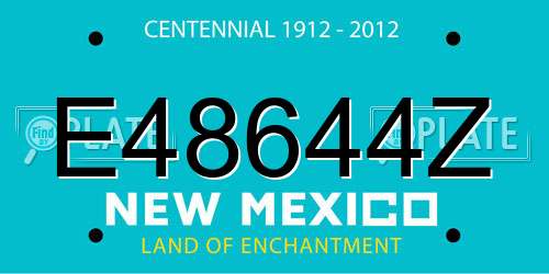 E48644Z New Mexico License Plate