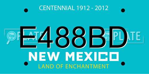 E488BD New Mexico License Plate