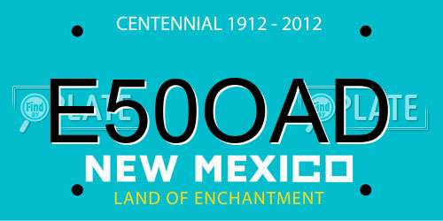 E50OAD New Mexico License Plate
