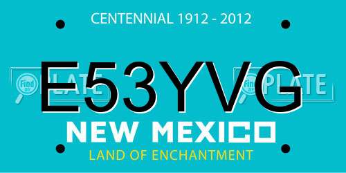 E53YVG New Mexico License Plate