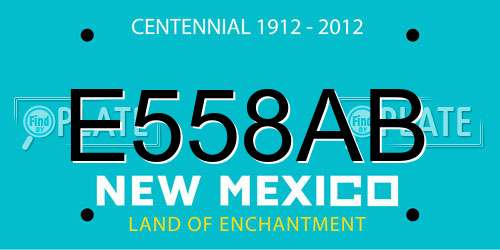 E558AB New Mexico License Plate