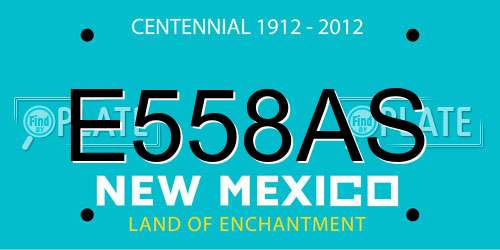 E558AS New Mexico License Plate
