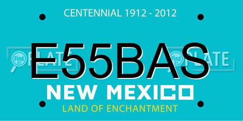 E55BAS New Mexico License Plate