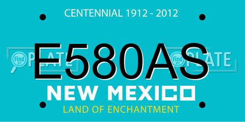 E580AS New Mexico License Plate