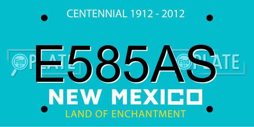 E585AS New Mexico License Plate
