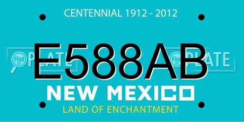 E588AB New Mexico License Plate