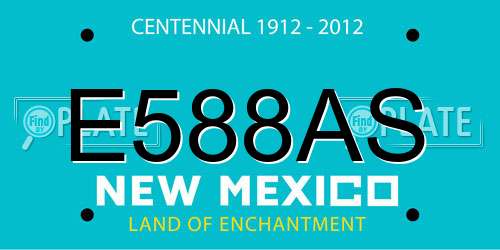 E588AS New Mexico License Plate