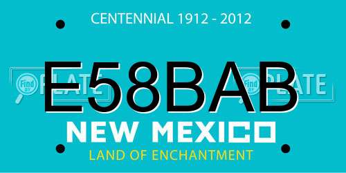 E58BAB New Mexico License Plate
