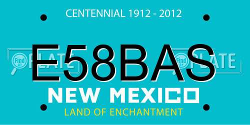 E58BAS New Mexico License Plate