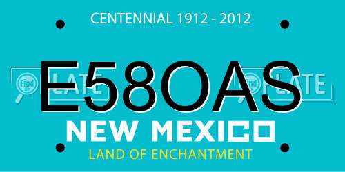 E58OAS New Mexico License Plate