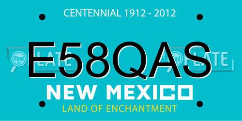 E58QAS New Mexico License Plate