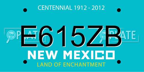 E615ZB New Mexico License Plate