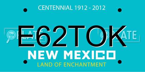 E62TOK New Mexico License Plate