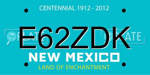 E62ZDK New Mexico License Plate