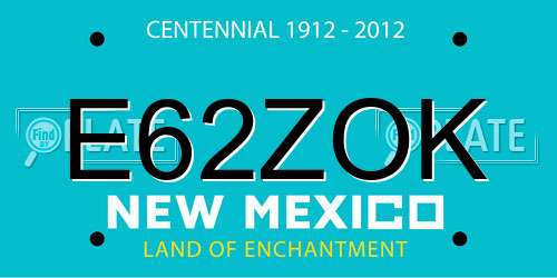 E62ZOK New Mexico License Plate